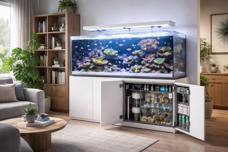 В чем особенности морского аквариума, чем он отличается от
							пресноводного. Особенности содержания морского аквариума. Как выбрать
							подходящую емкость и оборудование. 